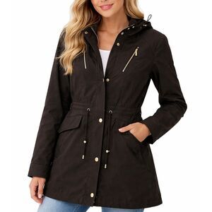 Laundry By Shelli Segal black softshell hooded jacket size small